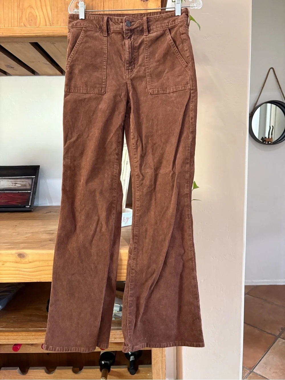 American Eagle Outfitters High-Rise Flare Corduroy Jeans - Brown